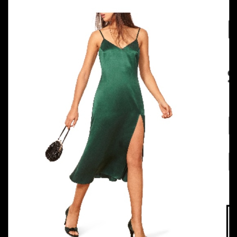 Reformation Green Midi Dress